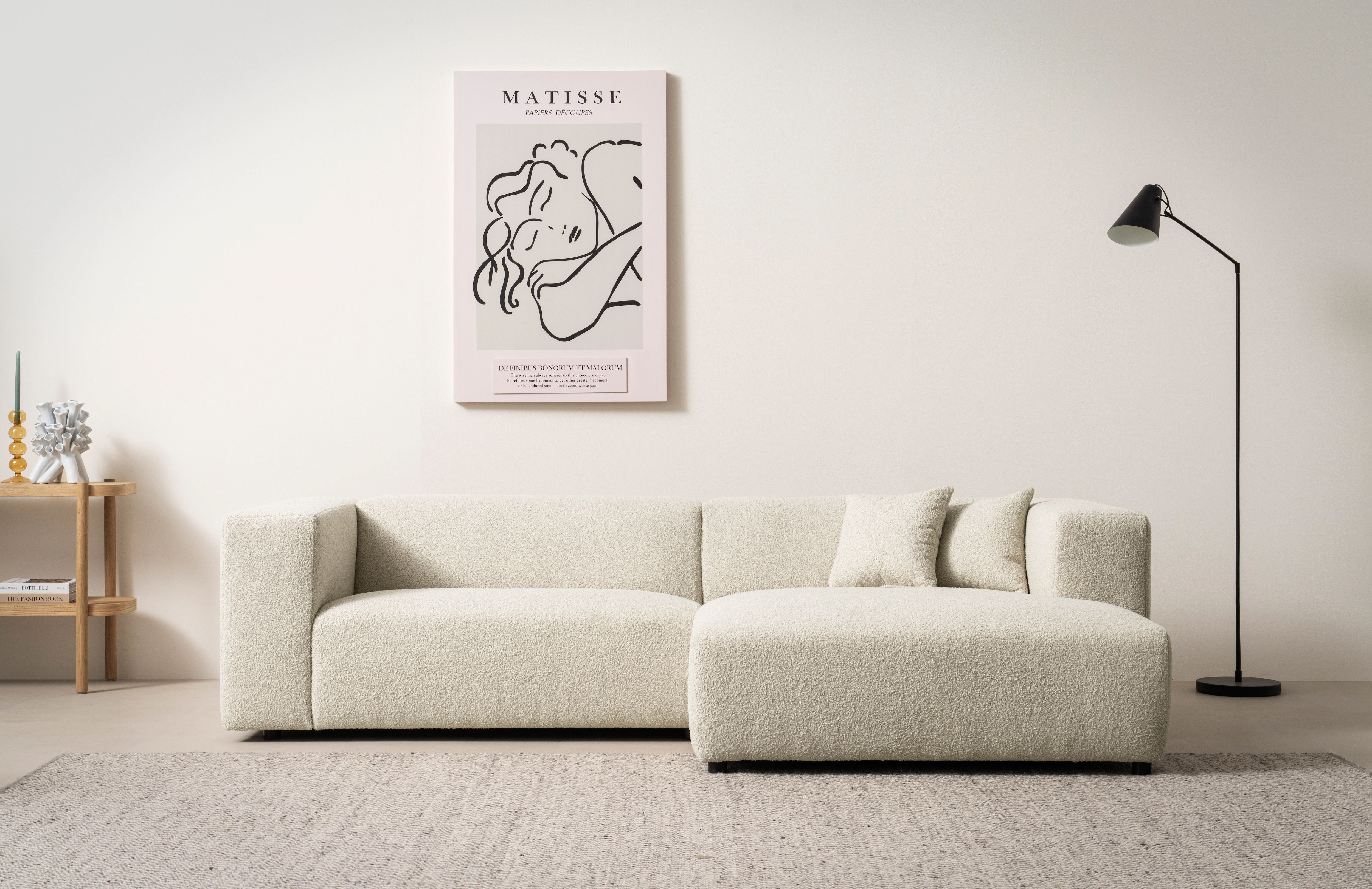andas Ecksofa "BAKELS, L-Form in Cord oder Boucle-Stoff, moderne Couch", wa günstig online kaufen