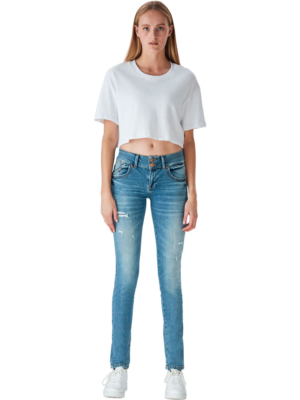 LTB Damen Jeans Molly M Super Slim Fit - Blau - Lelia Wash günstig online kaufen