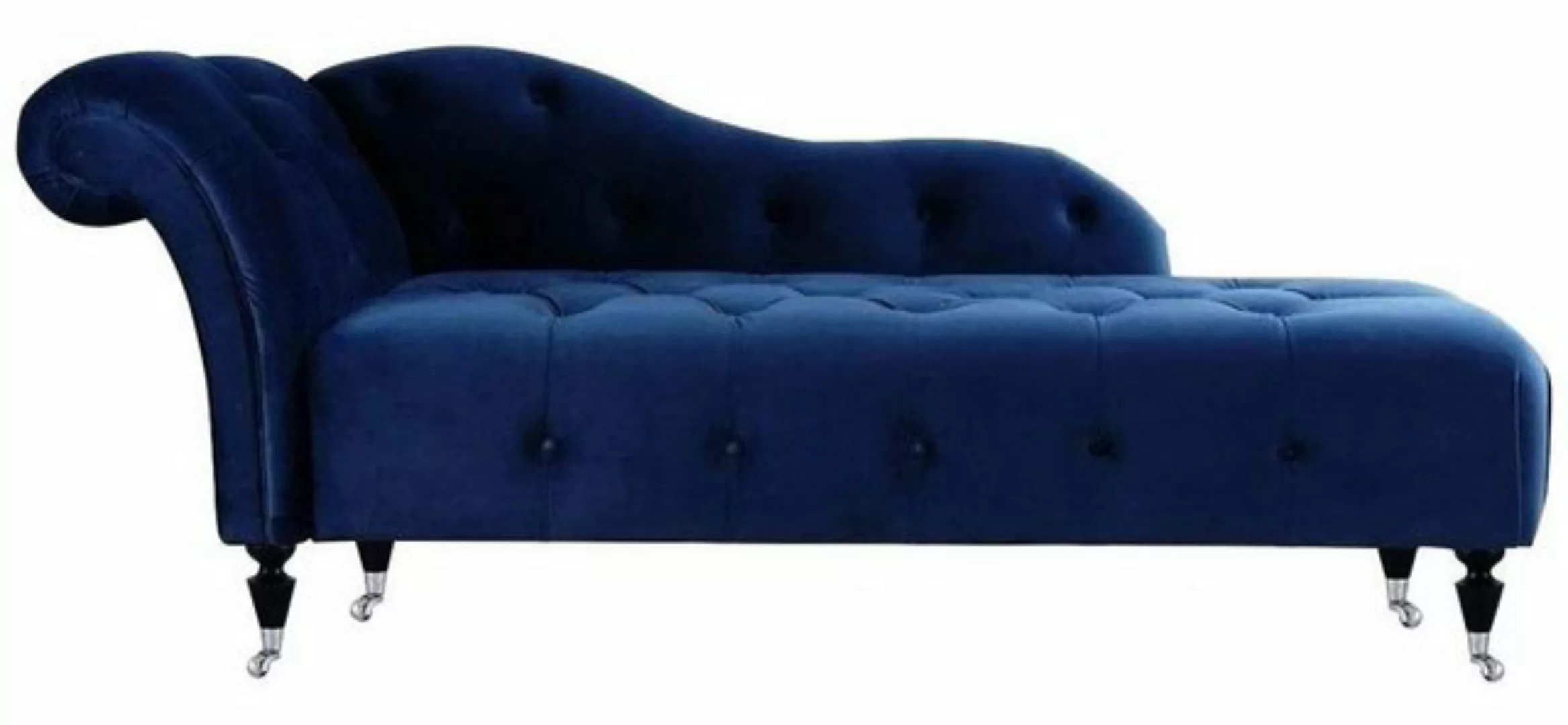 Xlmoebel Chaiselongue Blauer Stilvoller Chesterfield Hocker Samt Chaiselong günstig online kaufen