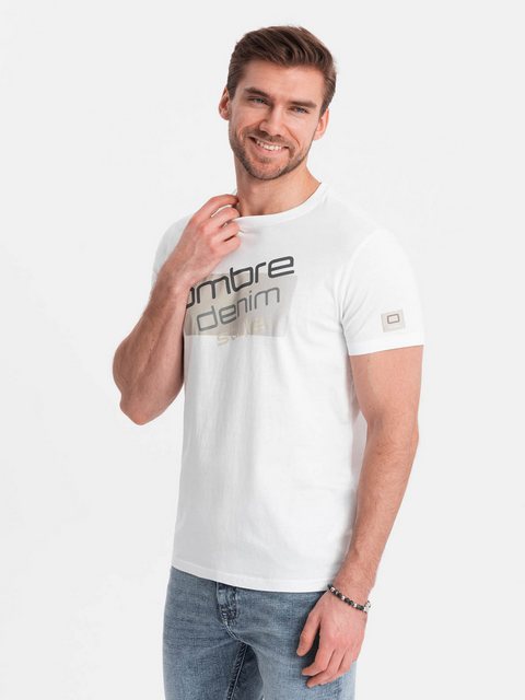 OMBRE Print-Shirt Herren-T-Shirt aus Baumwolle mit Logo günstig online kaufen