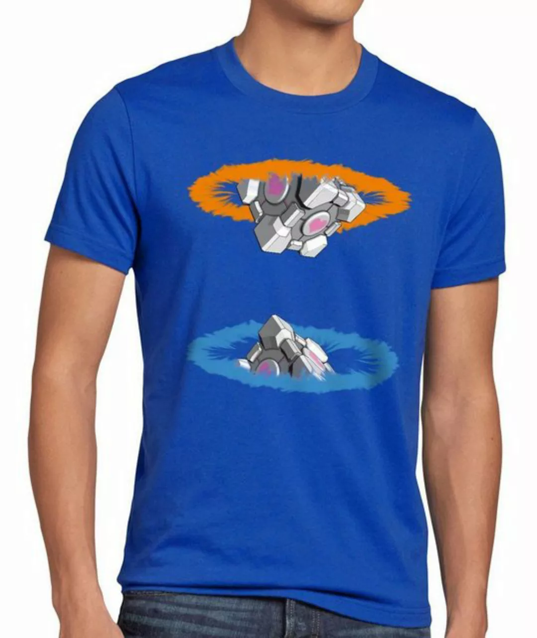 style3 Print-Shirt Herren T-Shirt Companion Cube Gamer Portal Portale Chell günstig online kaufen