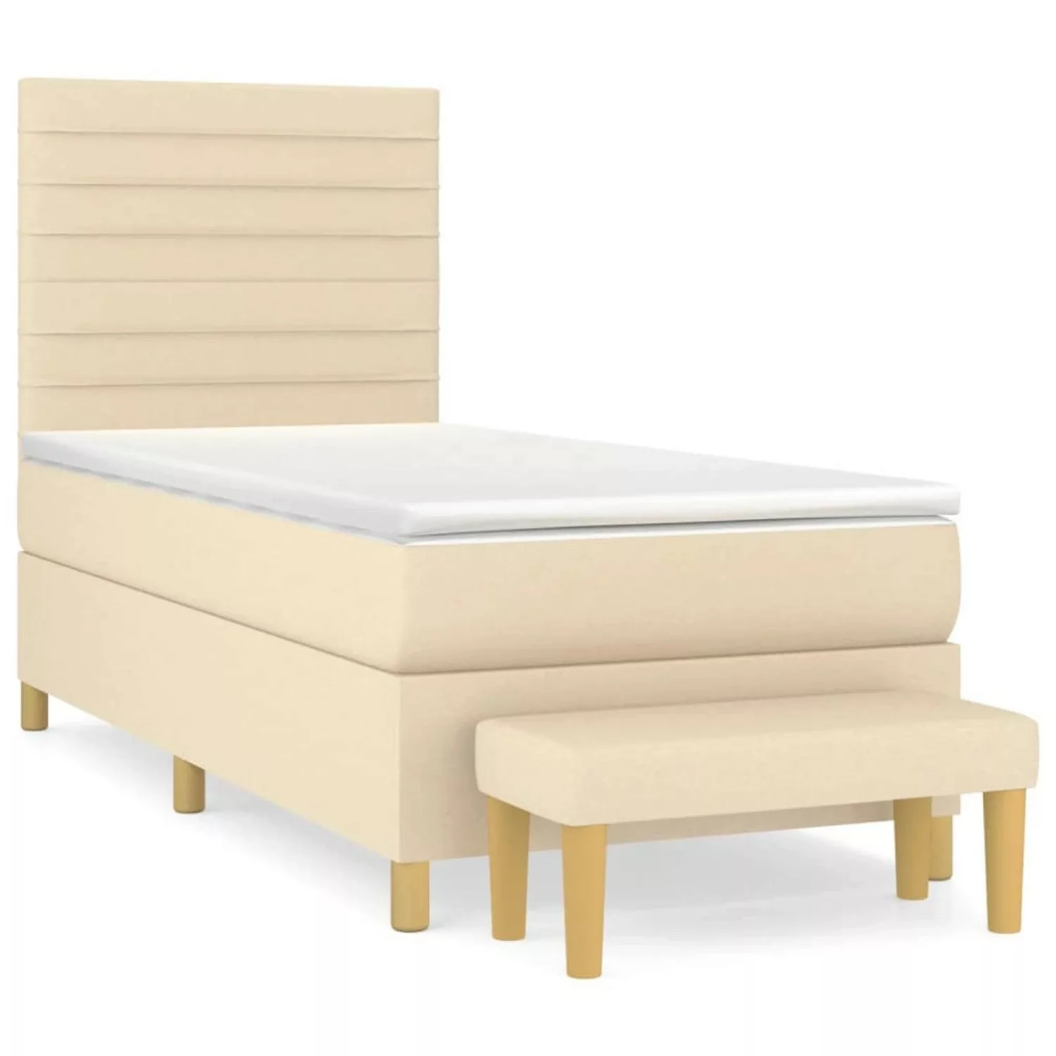 vidaXL Boxspringbett mit Matratze Creme 80x200 cm Stoff1358326 günstig online kaufen