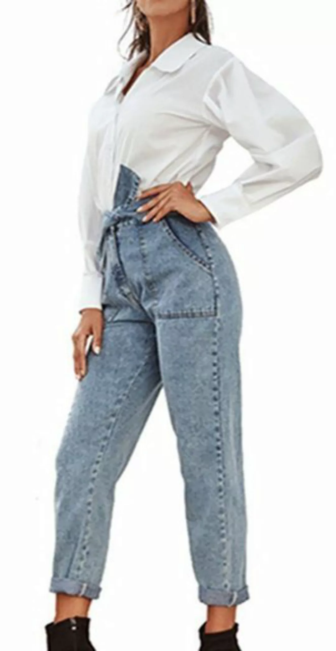 ZWY High-waist-Jeans Damen-Jeans mit hoher Taille Röhrenjeans Bleistift-Den günstig online kaufen