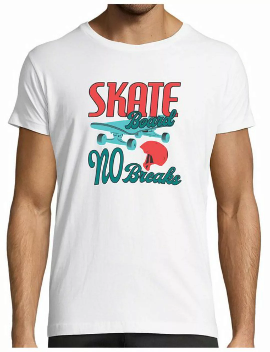 MyDesign24 T-Shirt Herren Skater Shirt "Skateboard No Brake" Stylisches Ska günstig online kaufen