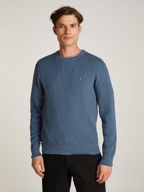 Tommy Hilfiger Strickpullover HERRINGBONE STRUCTURE C NK mit Zopfmuster günstig online kaufen