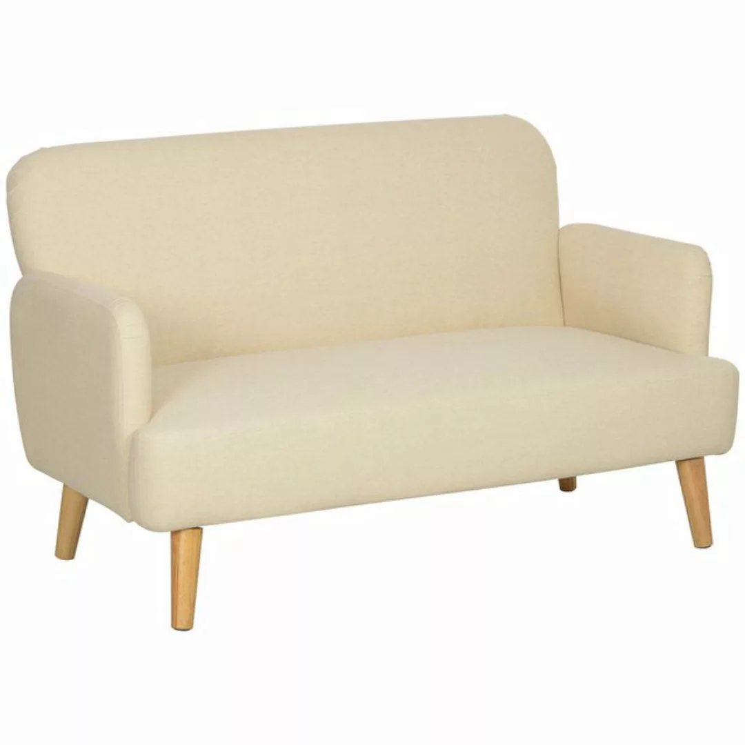 HOMCOM 2-Sitzer Sofa, Kleine Couch mit Samtoptik, Holzbeine, Küchensofa 1 T günstig online kaufen