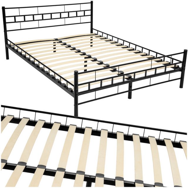 tectake Bettgestell Metallbett, robustes Stahlgestell günstig online kaufen