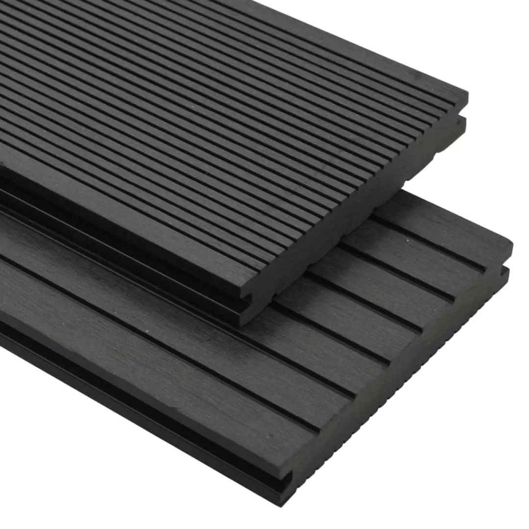 Wpc Massive Terrassendielen Mit Zubehör 30 Mâ² 2,2 M Schwarz günstig online kaufen