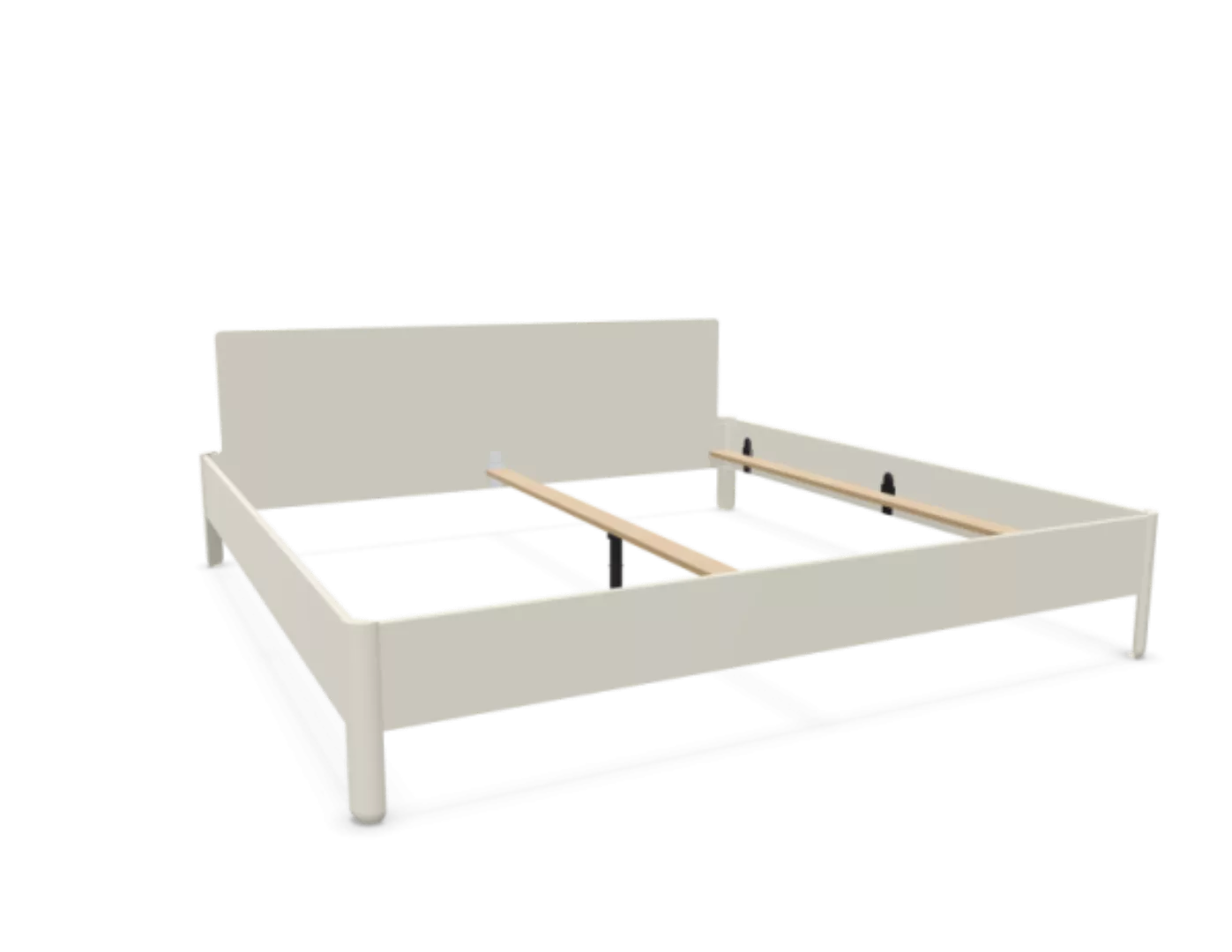 NAIT Doppelbett farbig lackiert Brillantgelb 200 x 200cm Mit Kopfteil günstig online kaufen