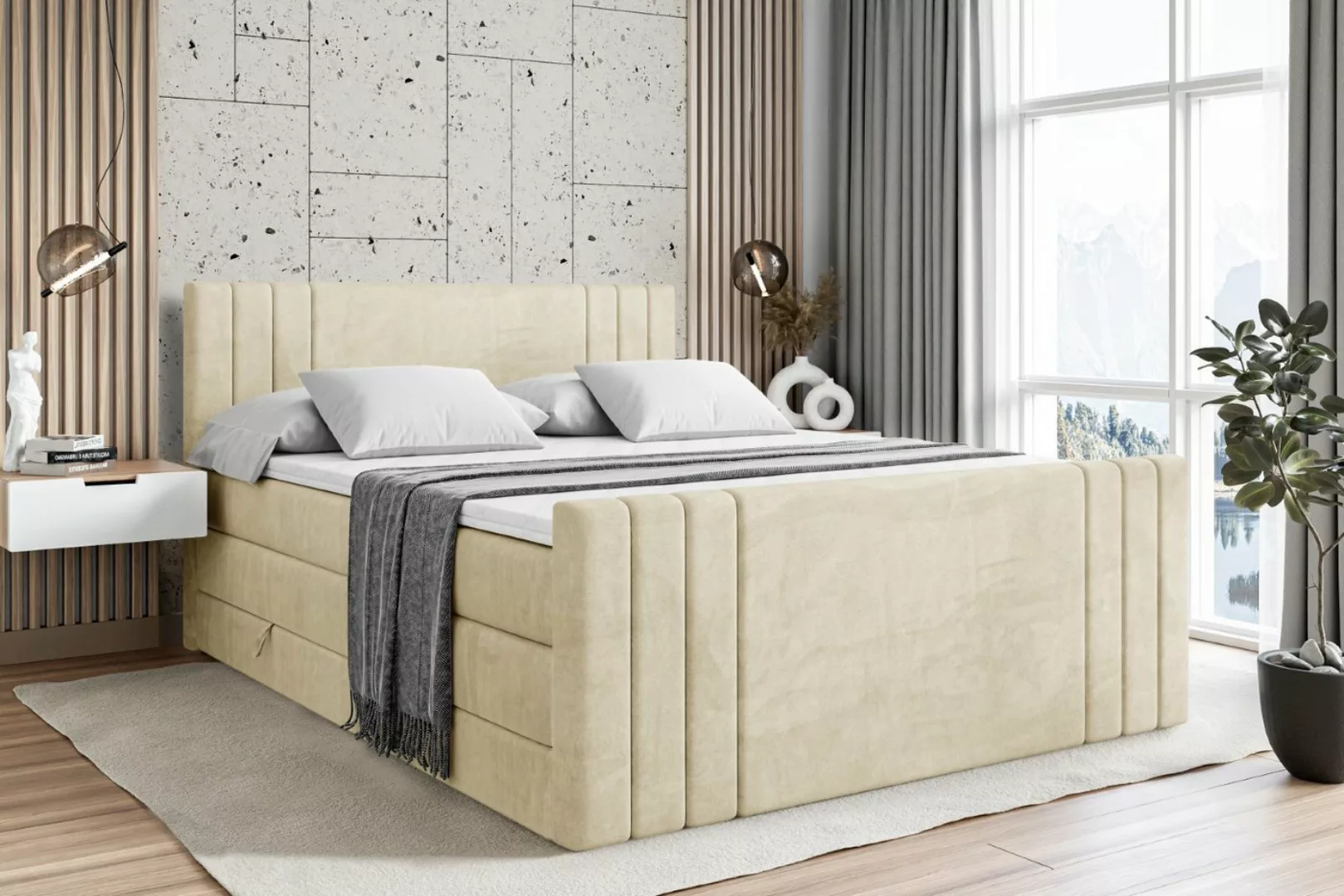 ALTDECOR Boxspringbett IDRIKO-Z KING (Multipocket-Matratze H4, H3 Matratze günstig online kaufen