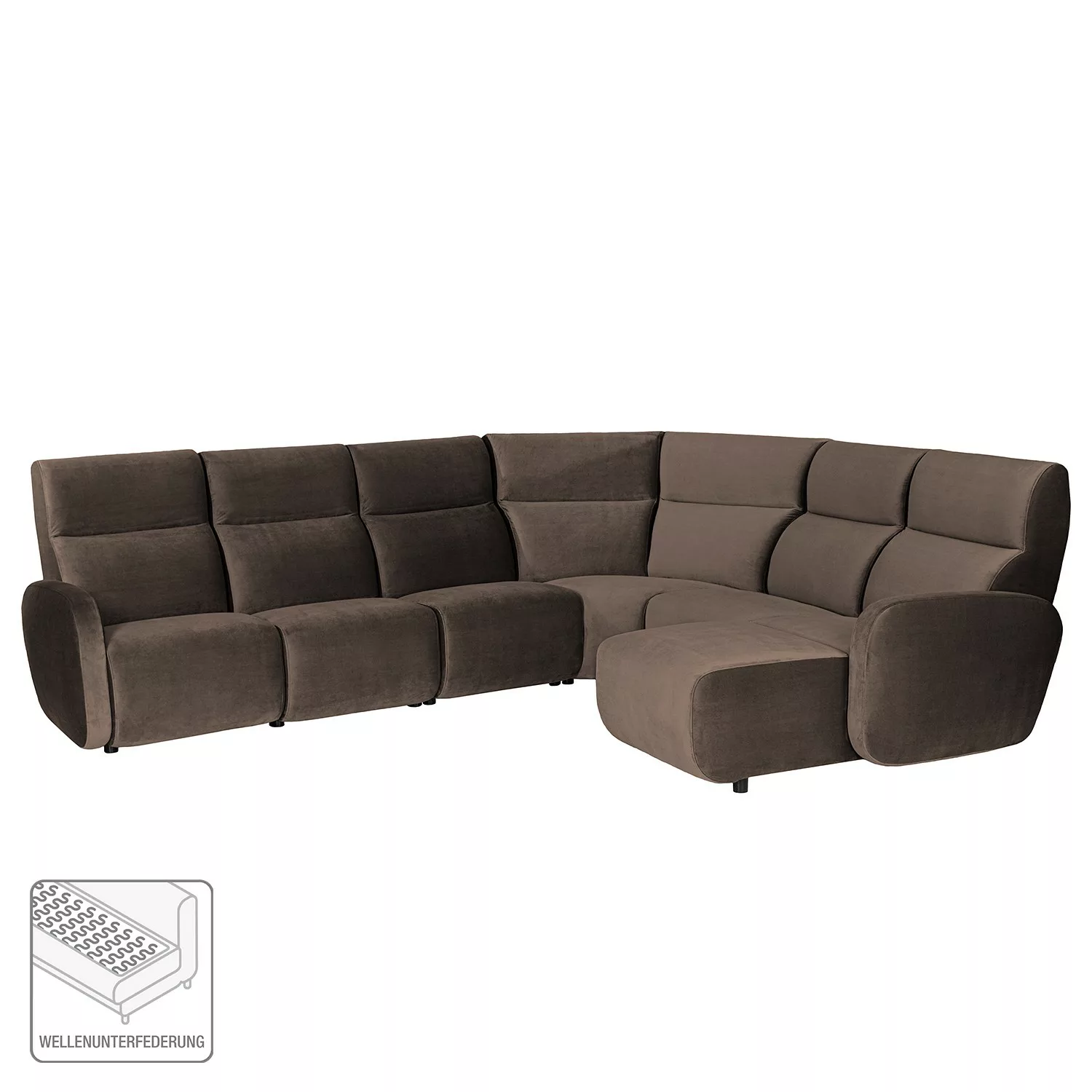 home24 loftscape Ecksofa Mezin I Dunkelblau Samt 280x104x211 cm günstig online kaufen