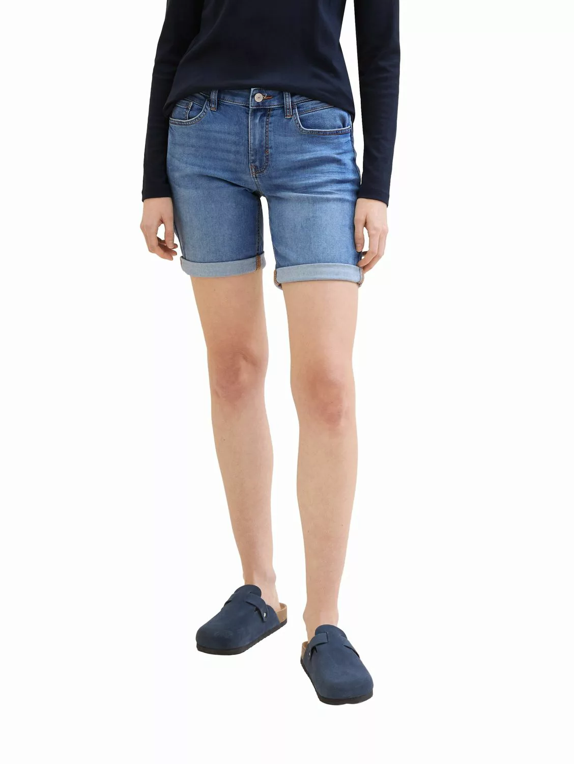 Tom Tailor Damen Bermuda Jeans ALEXA - Slim Fit - Blau günstig online kaufen