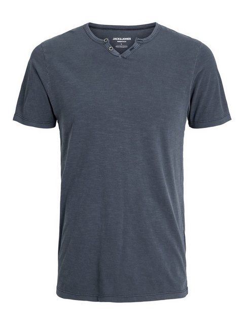 Jack & Jones T-Shirt Basic T-Shirt V-Neck Kurzarm mit Knöpfen JJESPLIT 5545 günstig online kaufen