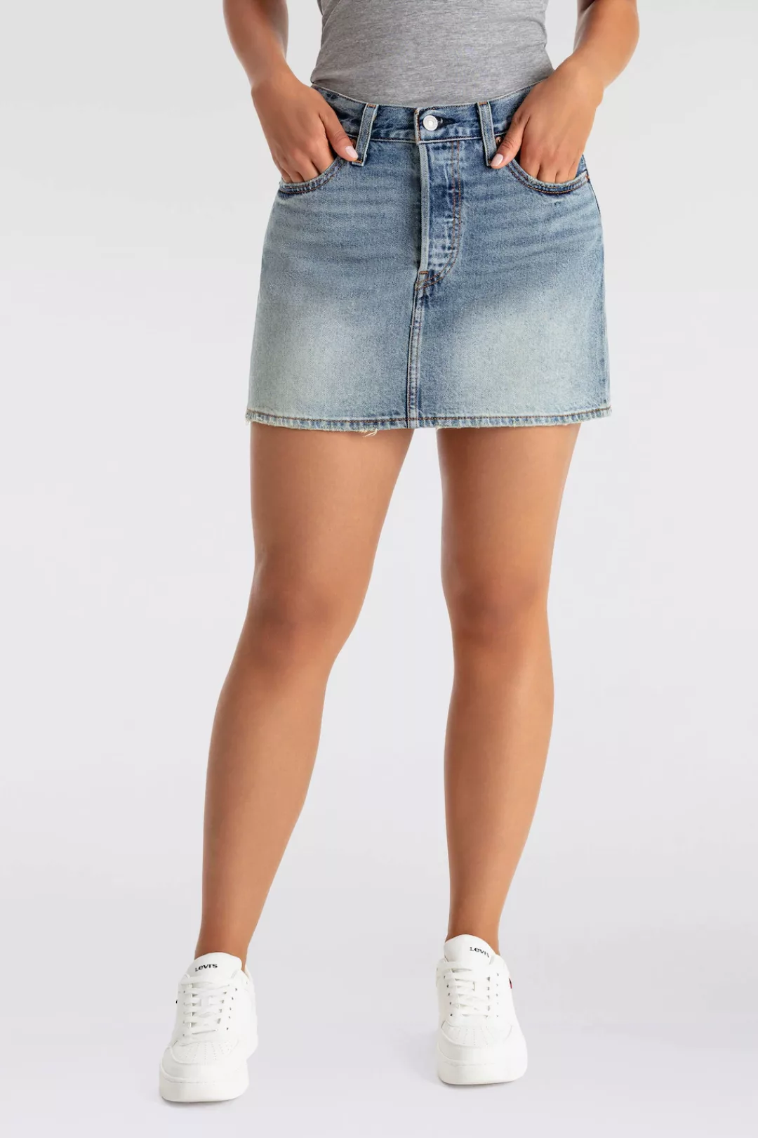 Levis Jeansrock "ICON SKIRT", mit Used-Effekten und ausgefransten Kanten günstig online kaufen