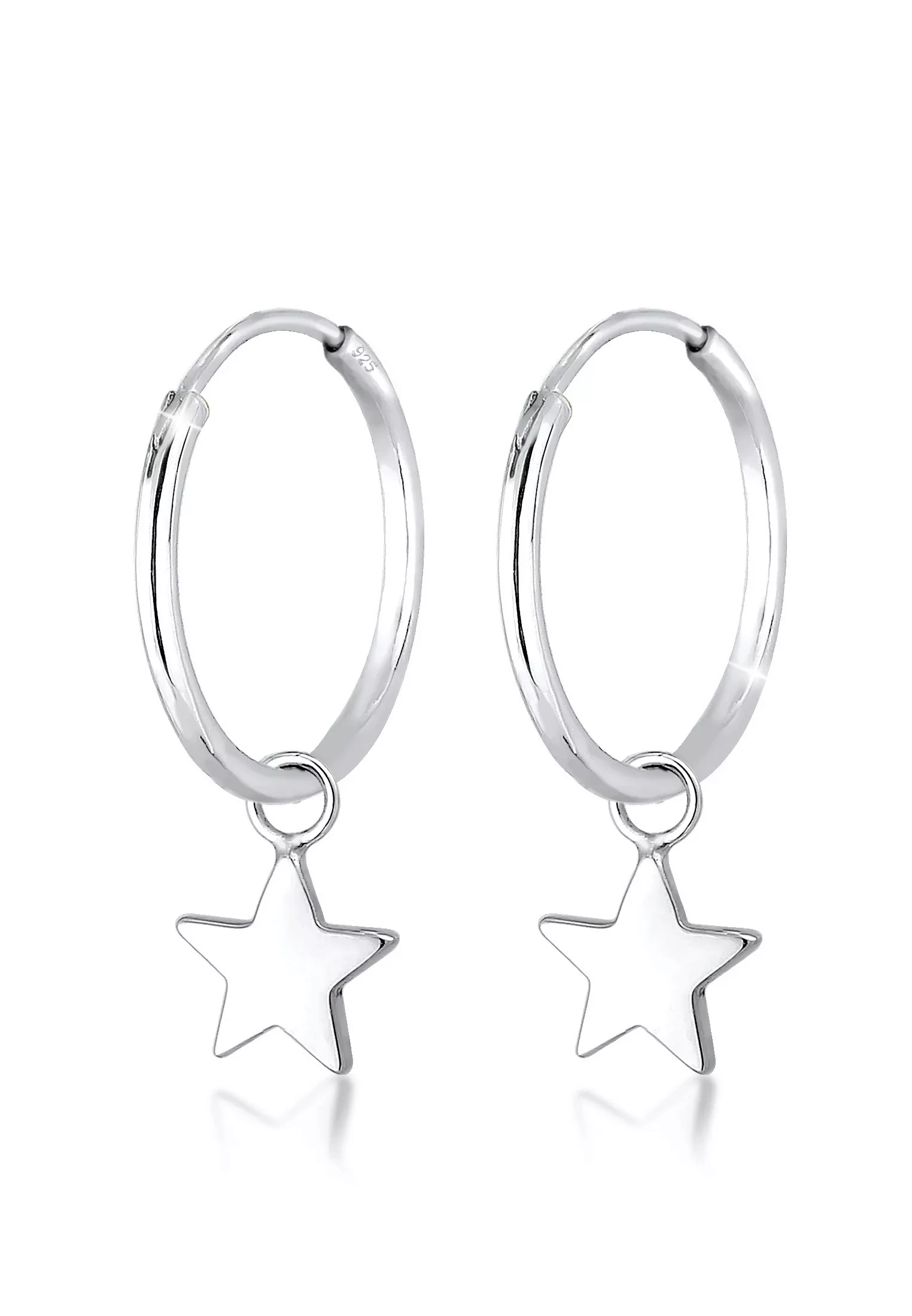 Elli Paar Creolen "Creolen mit Einhänger Stern Astro Silber vergoldet" günstig online kaufen