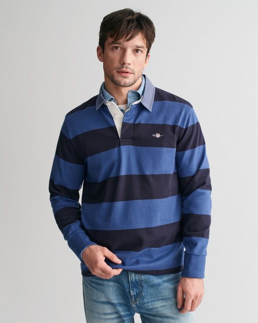 Gant Langarm-Poloshirt REG CHAMBRAY STRIPE HEAVY RUGGER günstig online kaufen