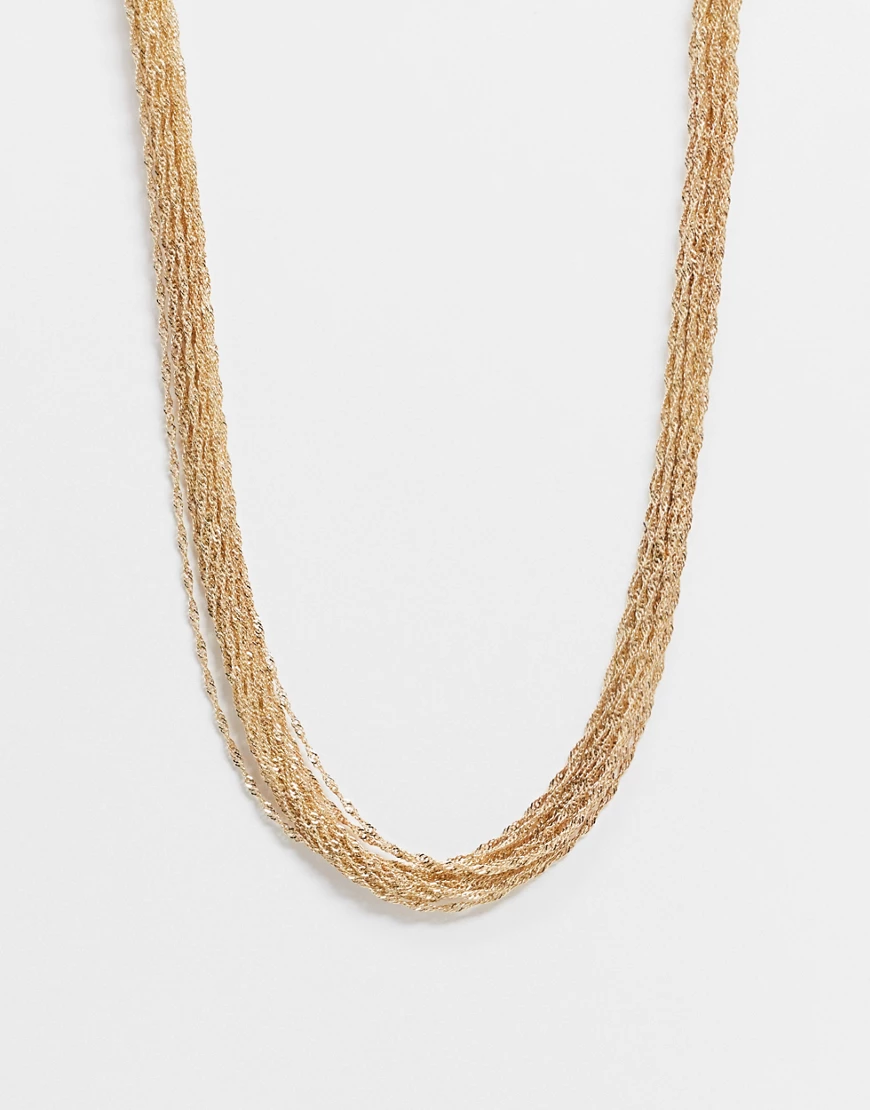 ASOS DESIGN – Halskette mit mehreren feinen Gliedern in Gold-Goldfarben günstig online kaufen