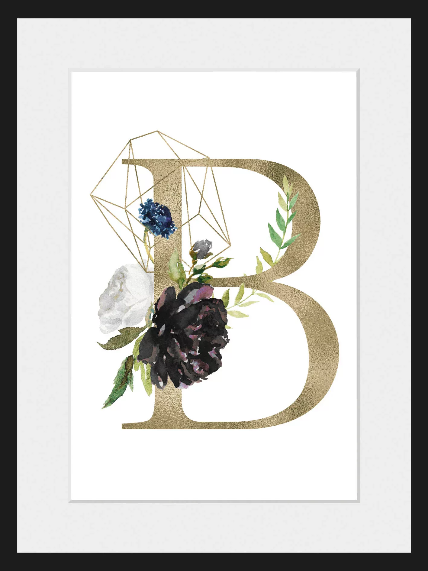 queence Bild "B", (1 St.), Buchstabe B gerahmt Poster günstig online kaufen