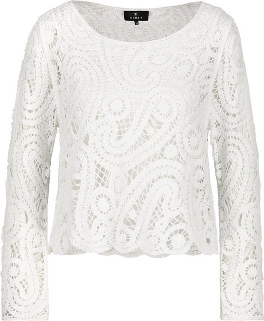 Monari Blusenshirt Pullover mit Cornelly-Häkelmuster off-white günstig online kaufen