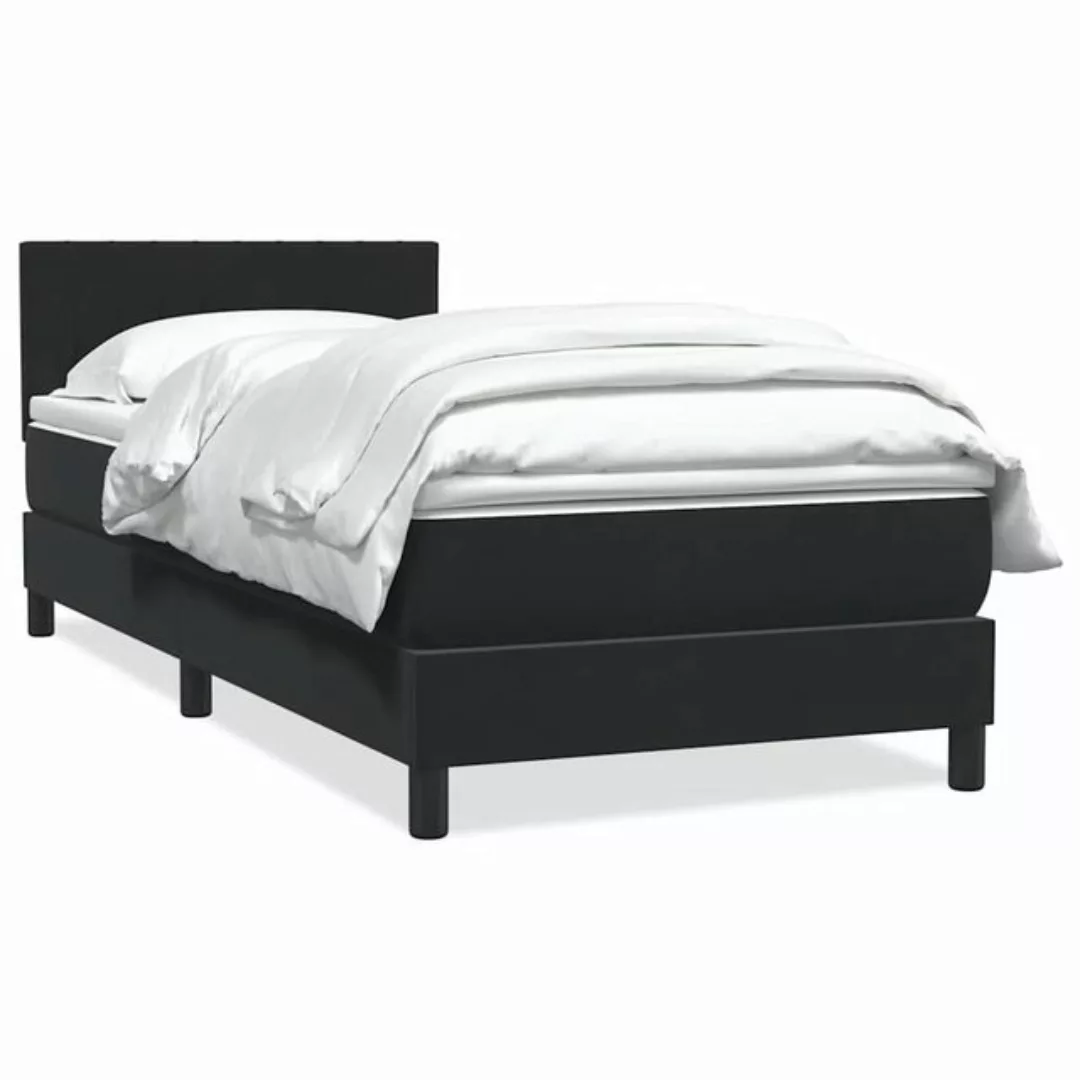 vidaXL Boxspringbett, Boxspringbett mit Matratze Schwarz 90x220 cm Samt günstig online kaufen