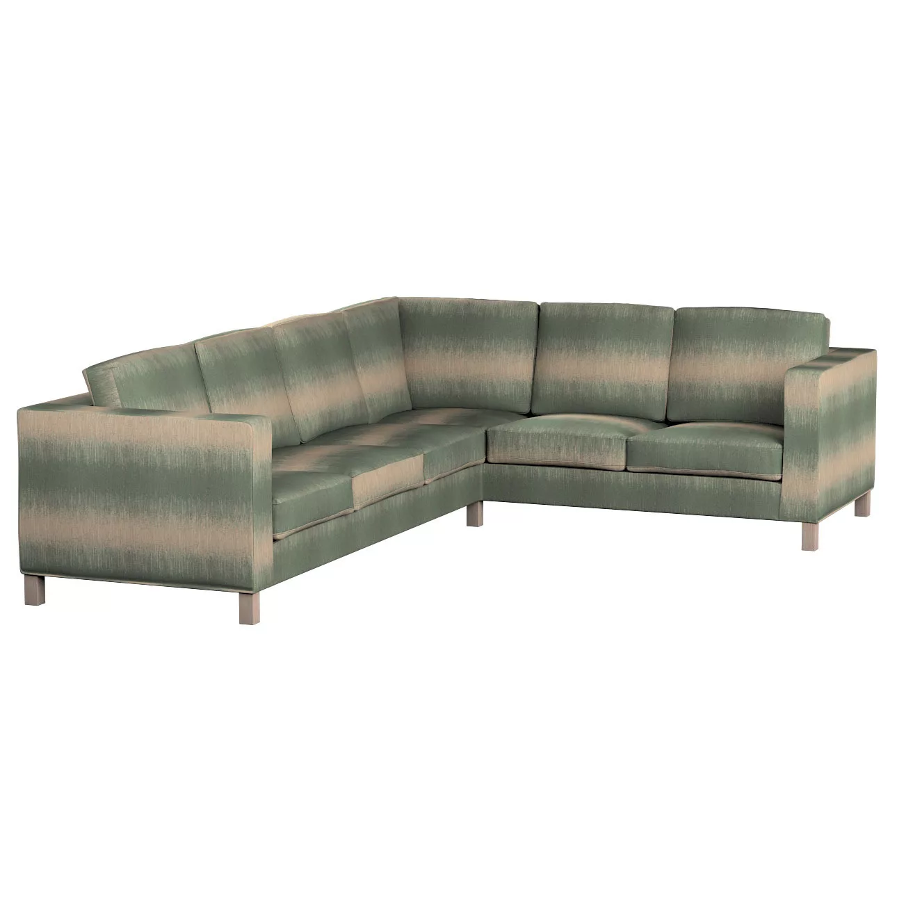 Bezug für Karlanda Sofa Ecke links, grün-beige, 36cm x 30cm x 50cm, Living günstig online kaufen