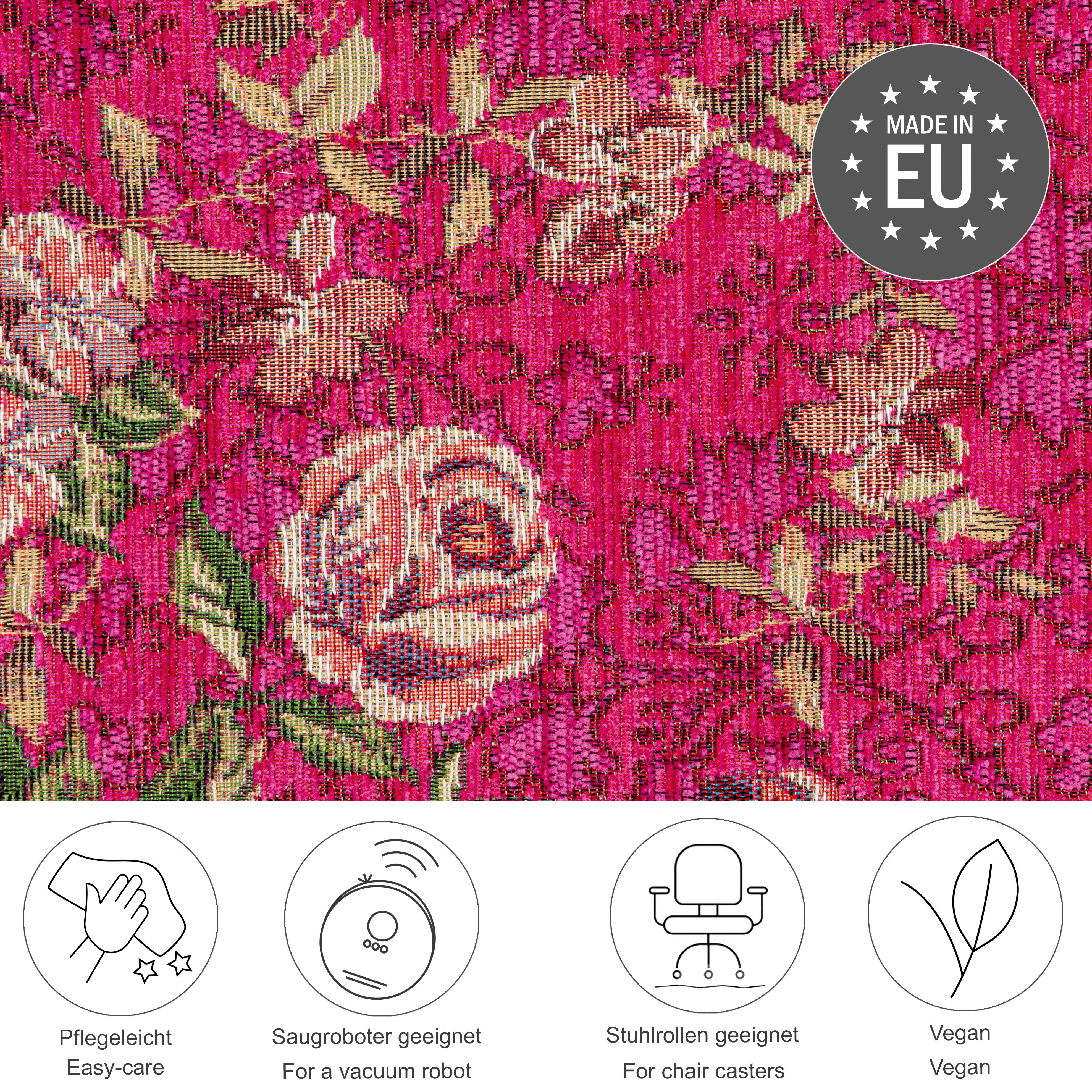 THEKO Teppich »Flomi Floral«, rechteckig, gewebt, Blumen Design, ideal im W günstig online kaufen