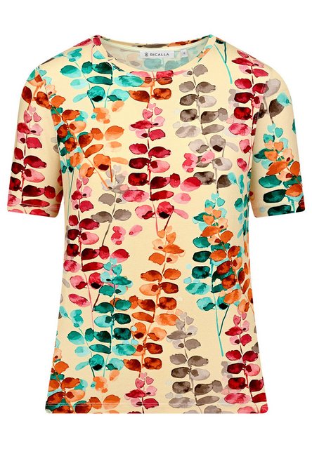 BICALLA T-Shirt Shirt Leaves Print - 07/red-brown (1-tlg) günstig online kaufen