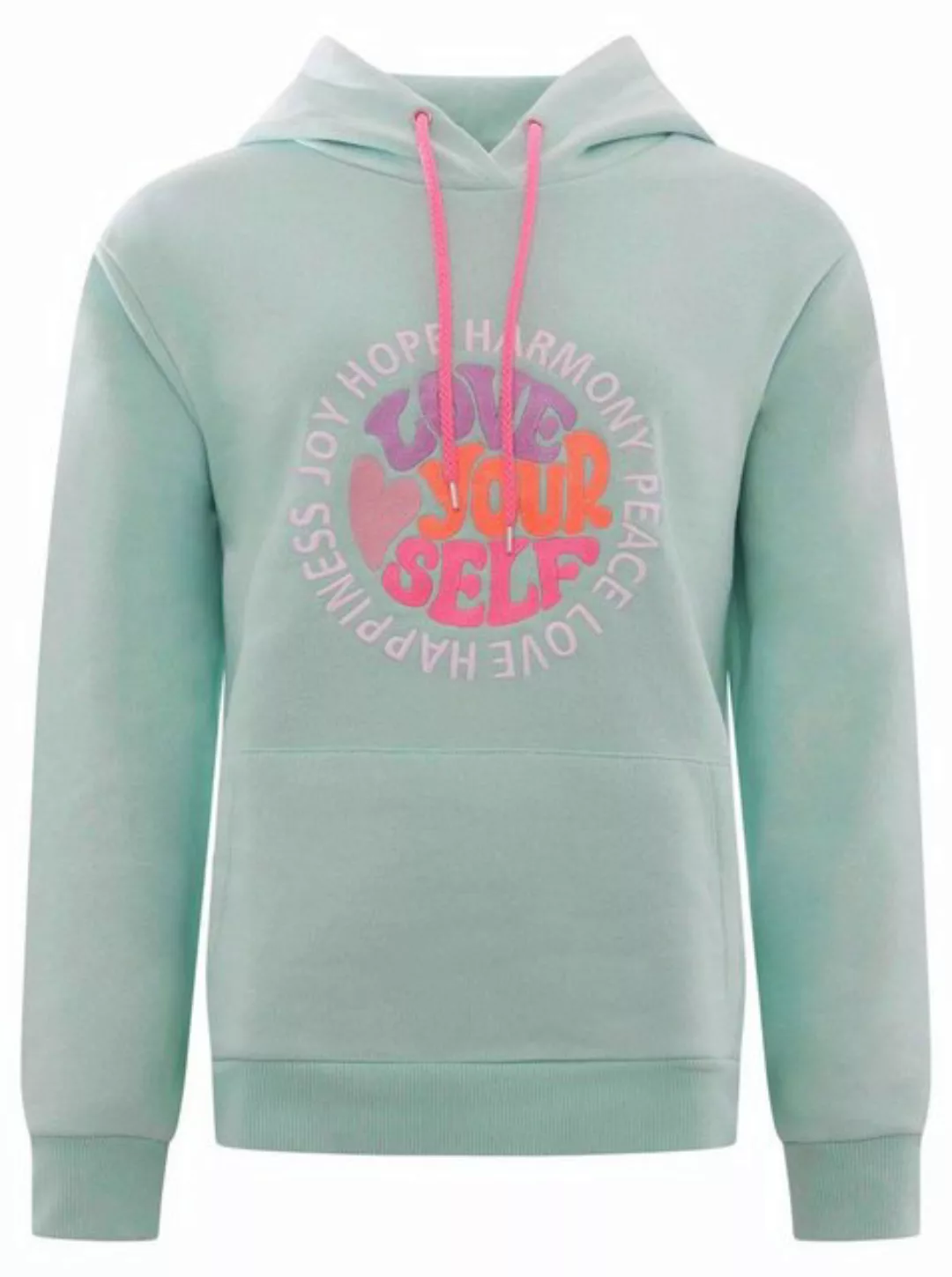 Zwillingsherz Sweatshirt mit Kapuze, Frontprin, neonfarben günstig online kaufen