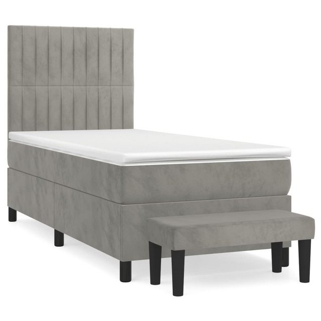 vidaXL Boxspringbett Boxspringbett mit Matratze und Fusshocker Samt (100x 2 günstig online kaufen