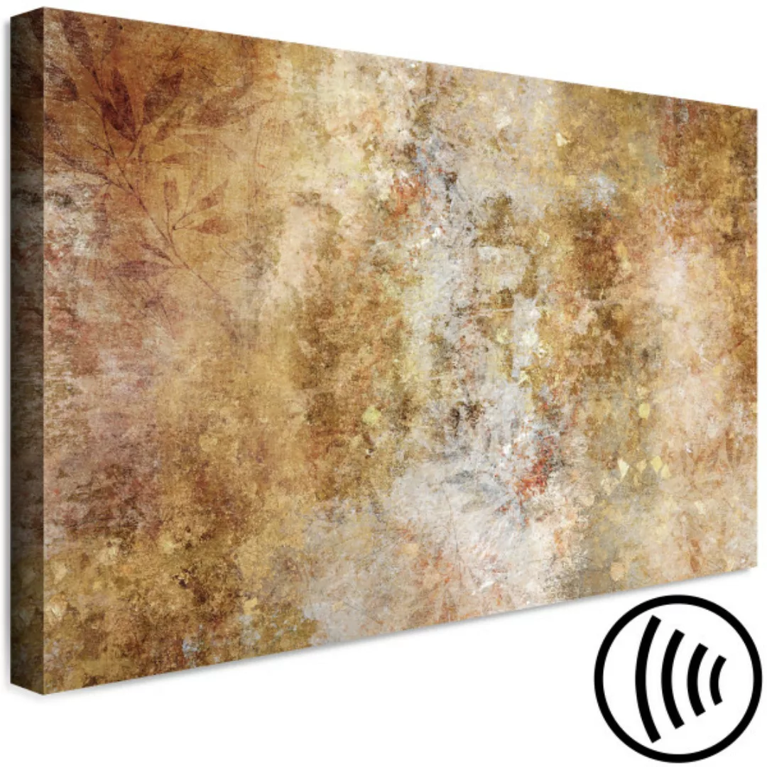 Wandbild Gold-Nebel - Abstraktion in Goldkupfer, Bronze und Beige XXL günstig online kaufen