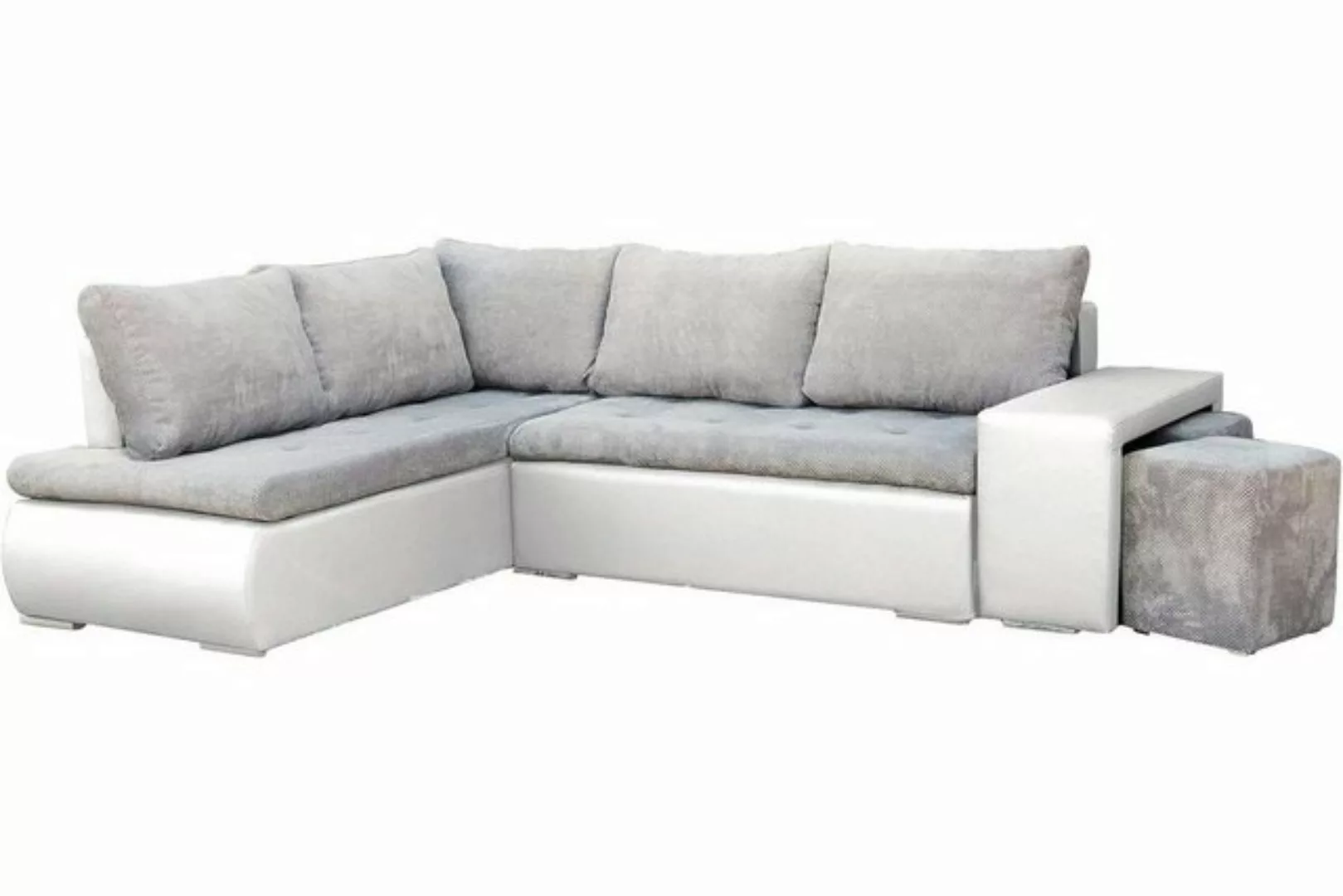 MOEBLO Ecksofa BELGRAD, Eckcouch mit Zwei Hocker Sofa Couch mit Ottomane L- günstig online kaufen