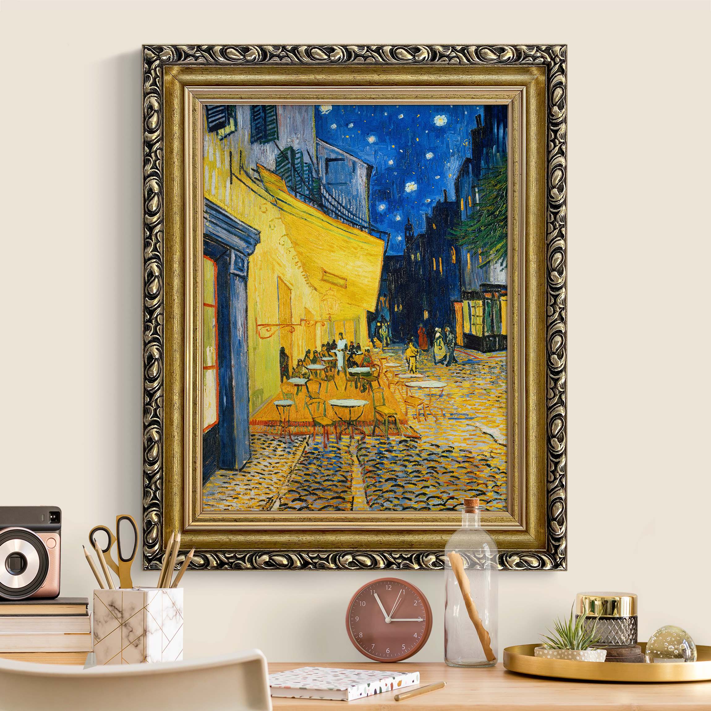 Gerahmtes Leinwandbild Vincent van Gogh - Café-Terrasse in Arles günstig online kaufen