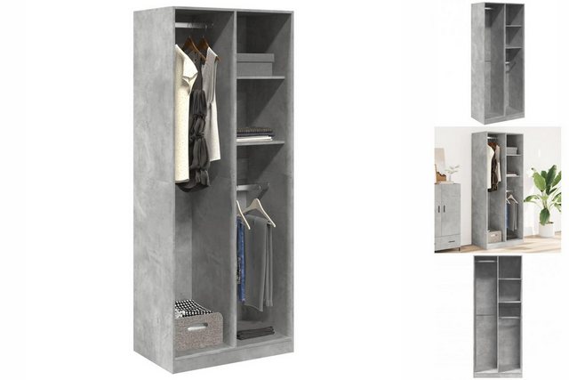 vidaXL Kleiderschrank Kleiderschrank Betongrau 80x50x200 cm Holzwerkstoff günstig online kaufen