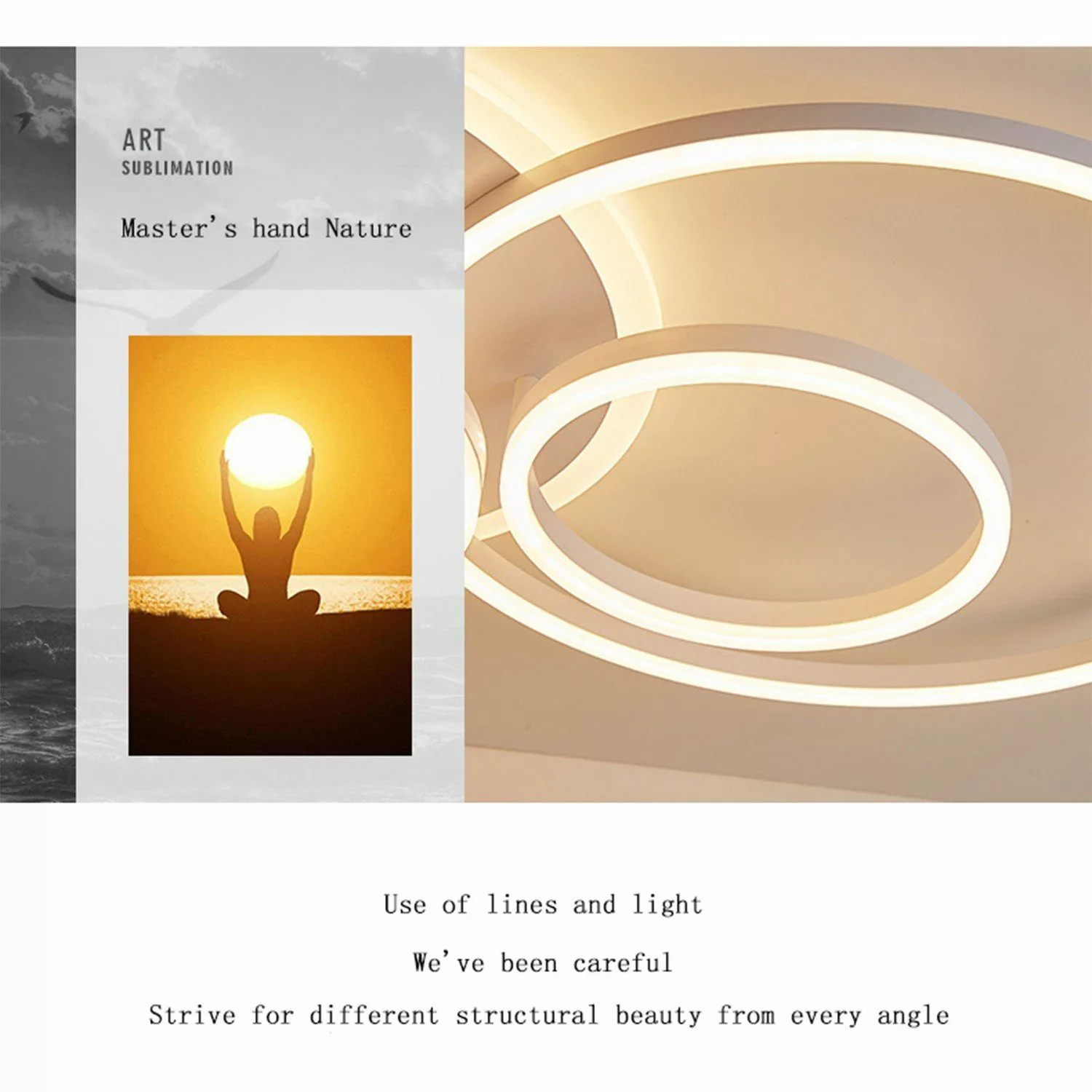Daskoo Deckenleuchte 3 Ringe Design LED günstig online kaufen