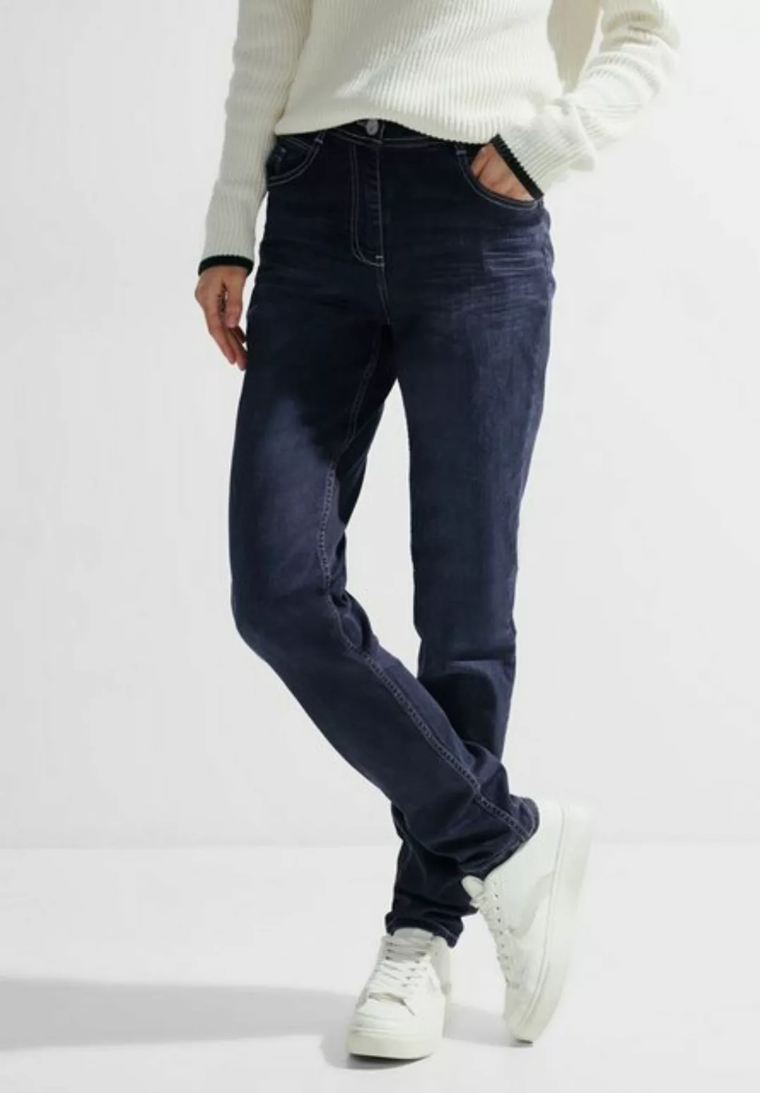 Cecil Slim-fit-Jeans TORONTO in dunkelblauer Waschung günstig online kaufen
