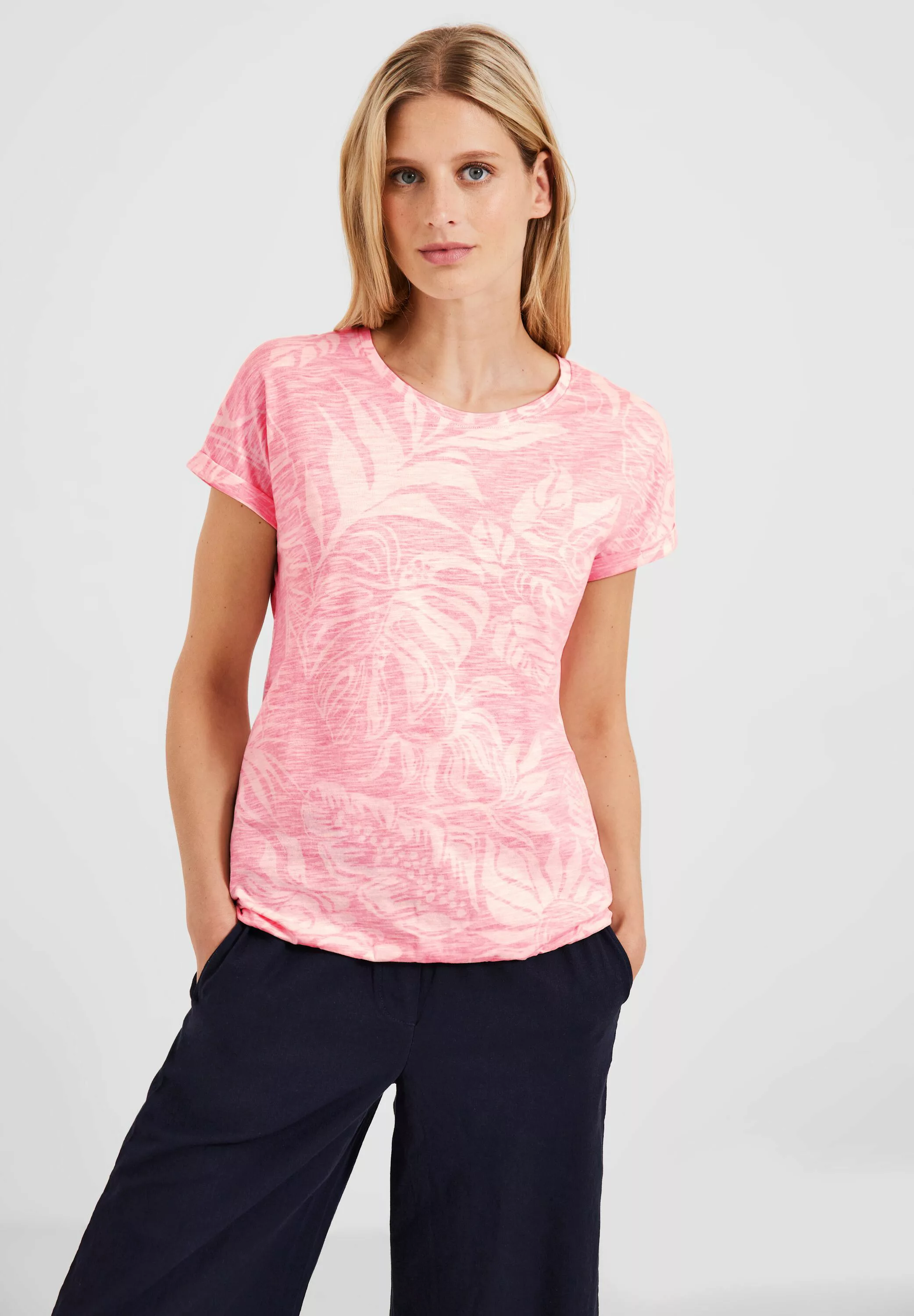 Cecil T-Shirt mit Raffungen an den Schultern günstig online kaufen