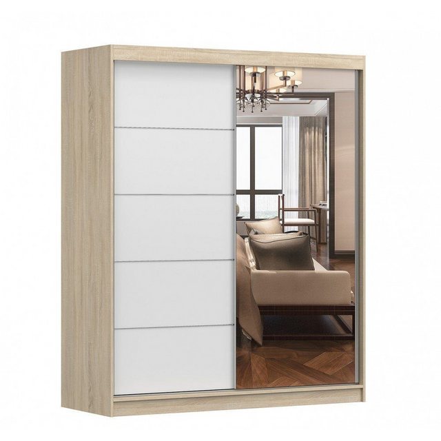 MOEBLO Kleiderschrank EVA 05 (Garderobe Schiebtüren Schlafzimmer Wohnzimmer günstig online kaufen