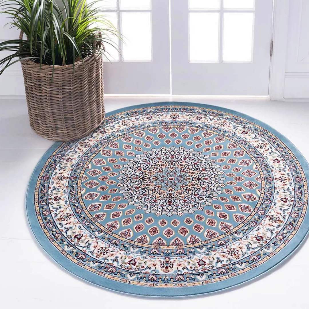 Teppich im orientalischen Stil in Blau Cremefarben günstig online kaufen