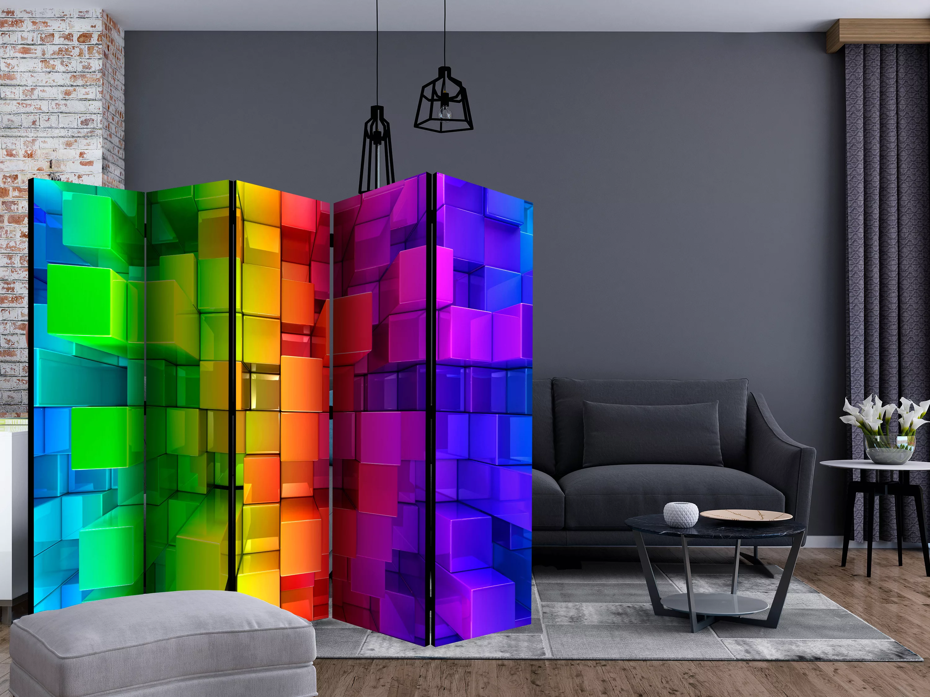 5-teiliges Paravent - Colour Jigsaw Ii [room Dividers] günstig online kaufen