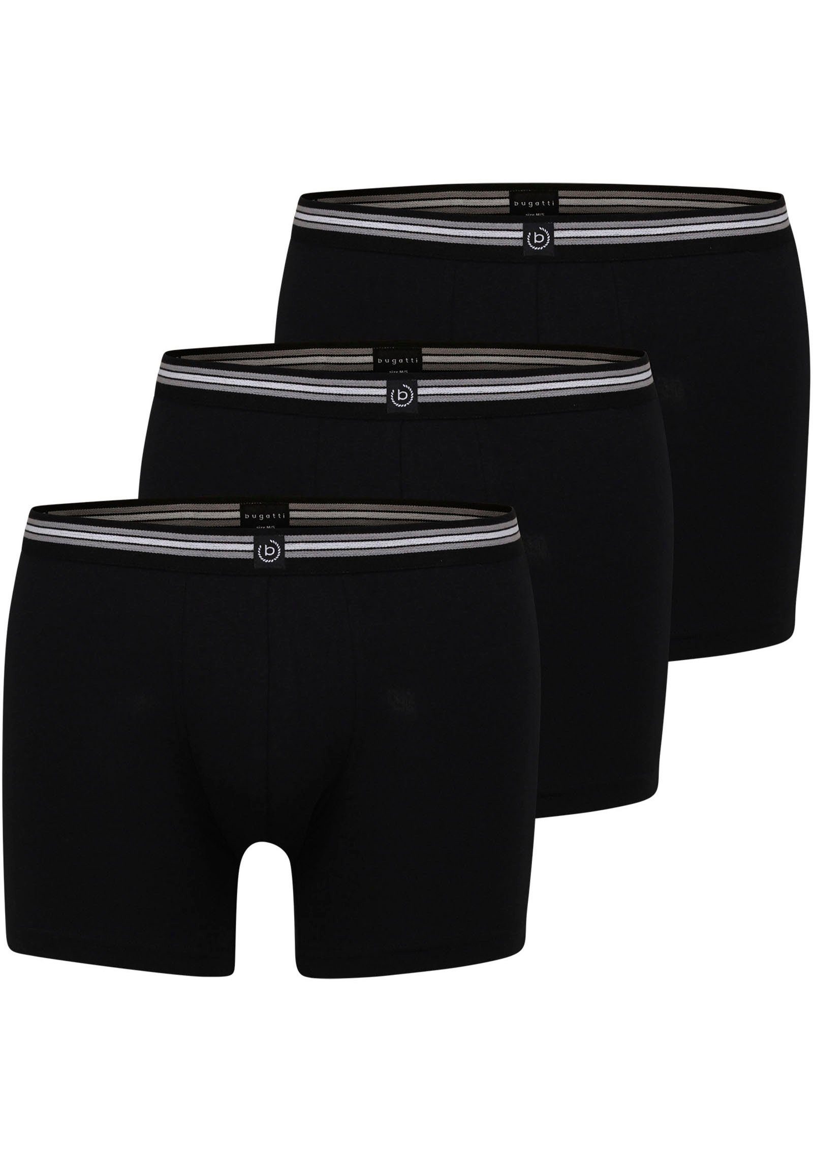 bugatti Boxershorts "Prag", (3er Pack), bequem, atmungsaktiv, Baumwollmix, günstig online kaufen