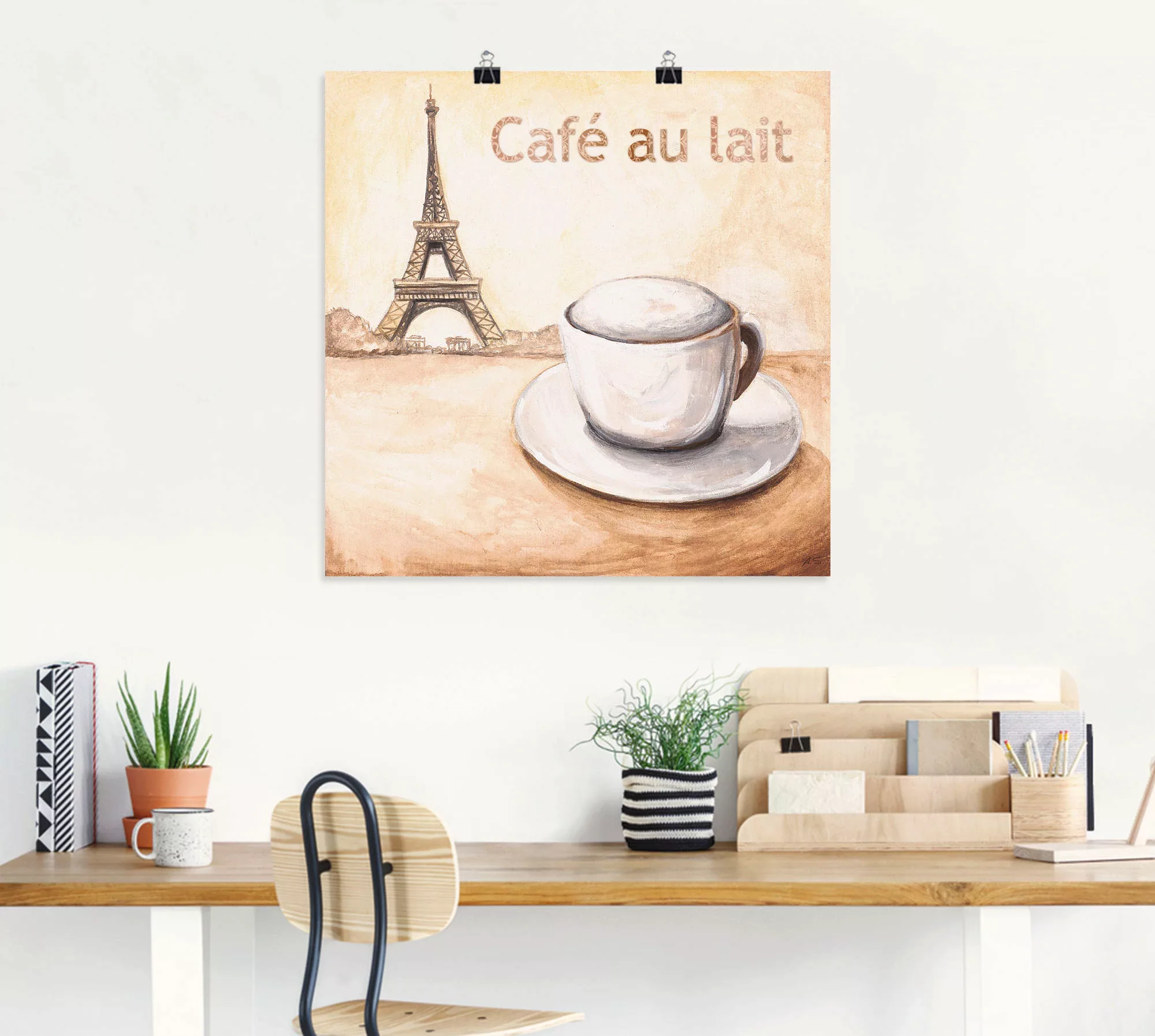 Artland Poster "Café au lait in Paris", Kaffee Bilder, (1 St.) günstig online kaufen