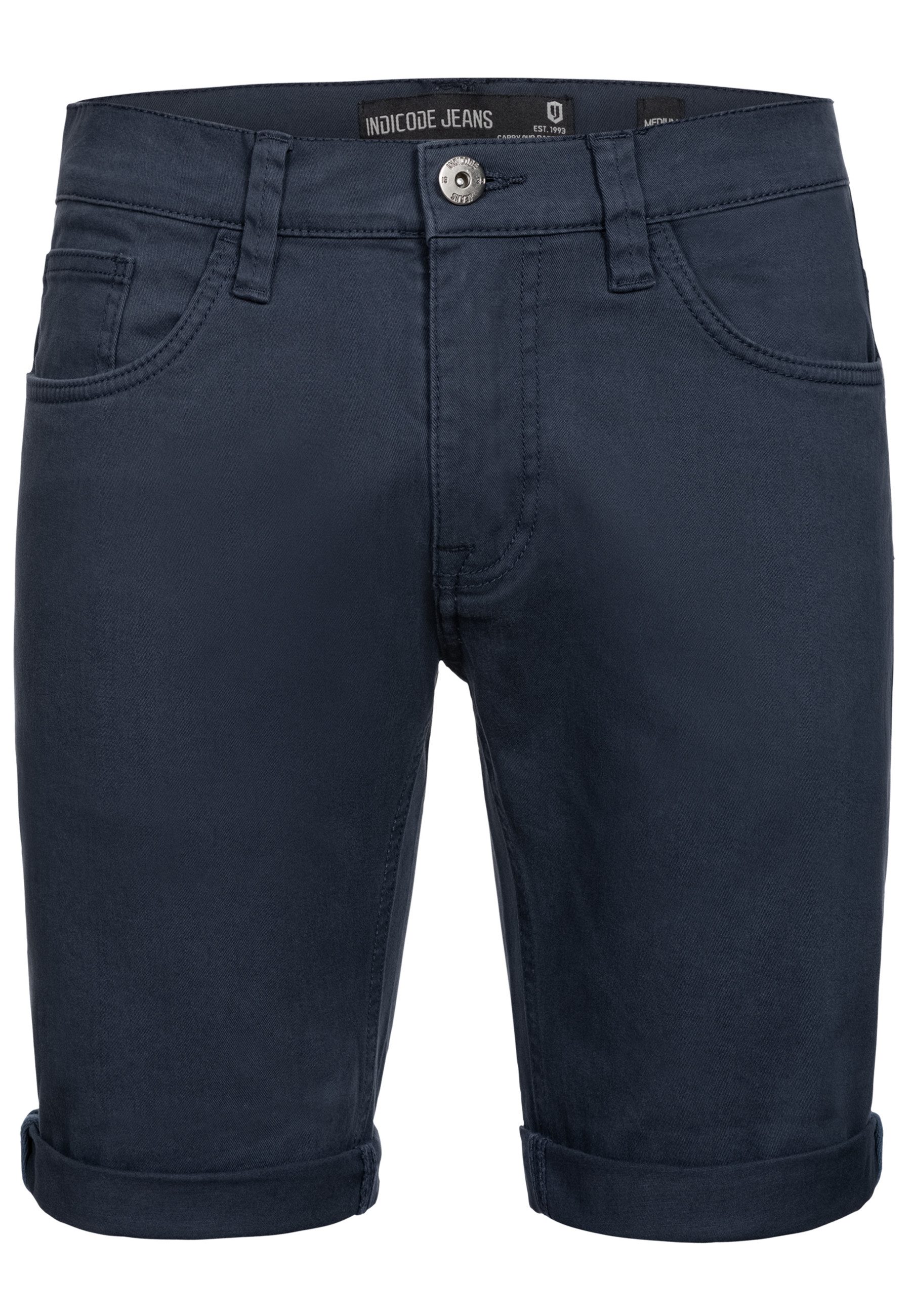 Indicode Jeansshorts Villeurbanne aus elastischer Bauwoll-Qualität günstig online kaufen