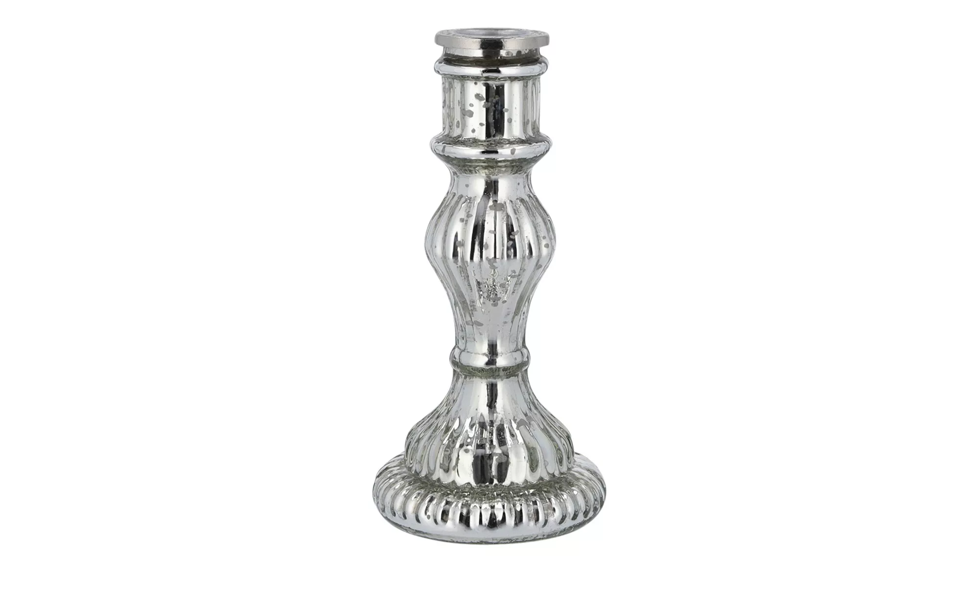 Kerzenhalter   ¦ silber ¦ Glas ¦ Maße (cm): H: 16  Ø: 8 Accessoires > Kerze günstig online kaufen