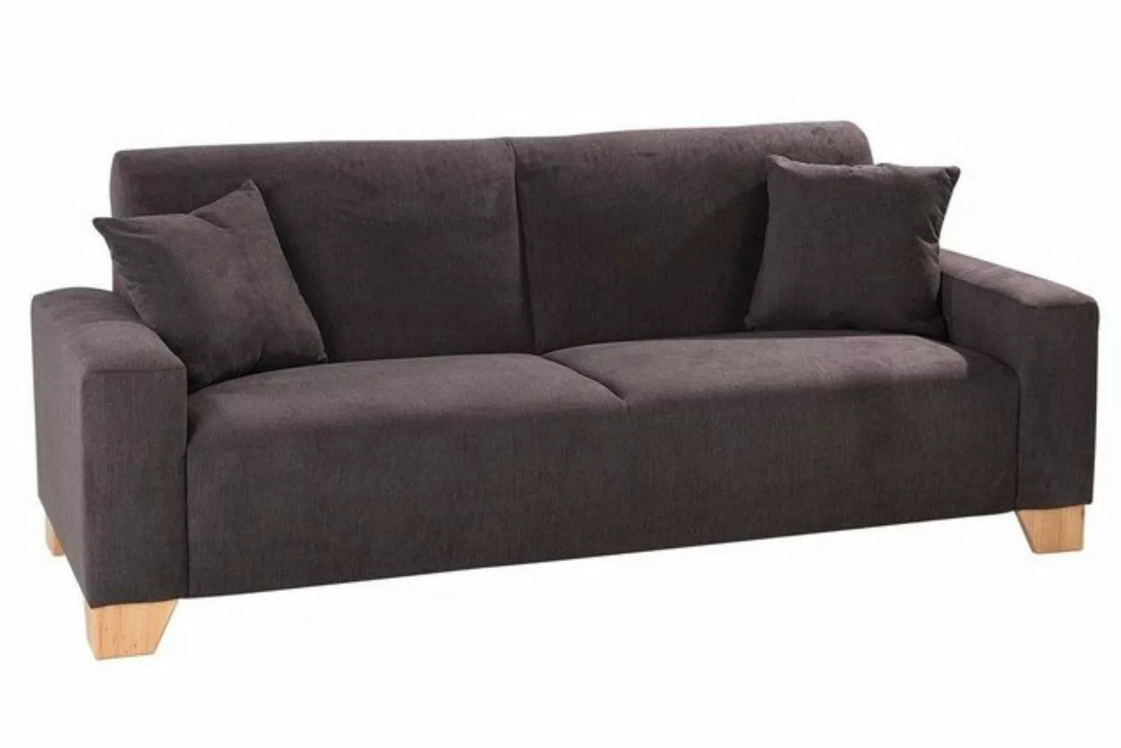 Iwaniccy 3-Sitzer Sofa JULIA, B 201 cm, Dunkelbraun, Mikrofaserbezug, mit 2 günstig online kaufen