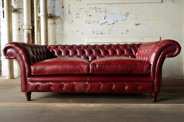 Xlmoebel Sofa Dreisitzer Chesterfield Ledersofa Couch Polstergarnitur aus S günstig online kaufen