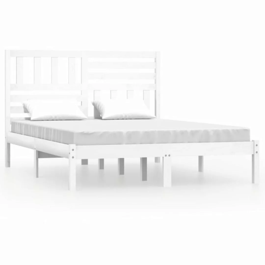 furnicato Bett Massivholzbett Weiß 120x190 cm Kiefer günstig online kaufen