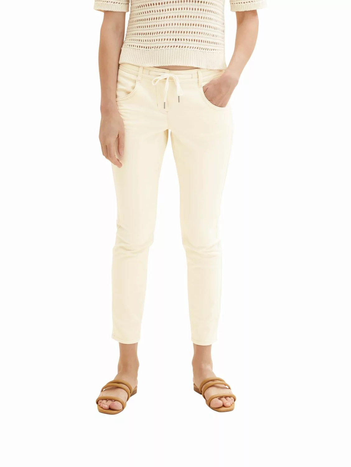 Tom Tailor Damen Jeans TAPERED RELAXED - Relaxed Fit - Beige Blau günstig online kaufen