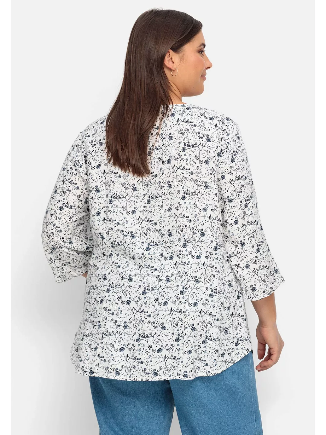 Sheego Shirtbluse "Große Größen", mit Blumenprint, leicht transparent günstig online kaufen