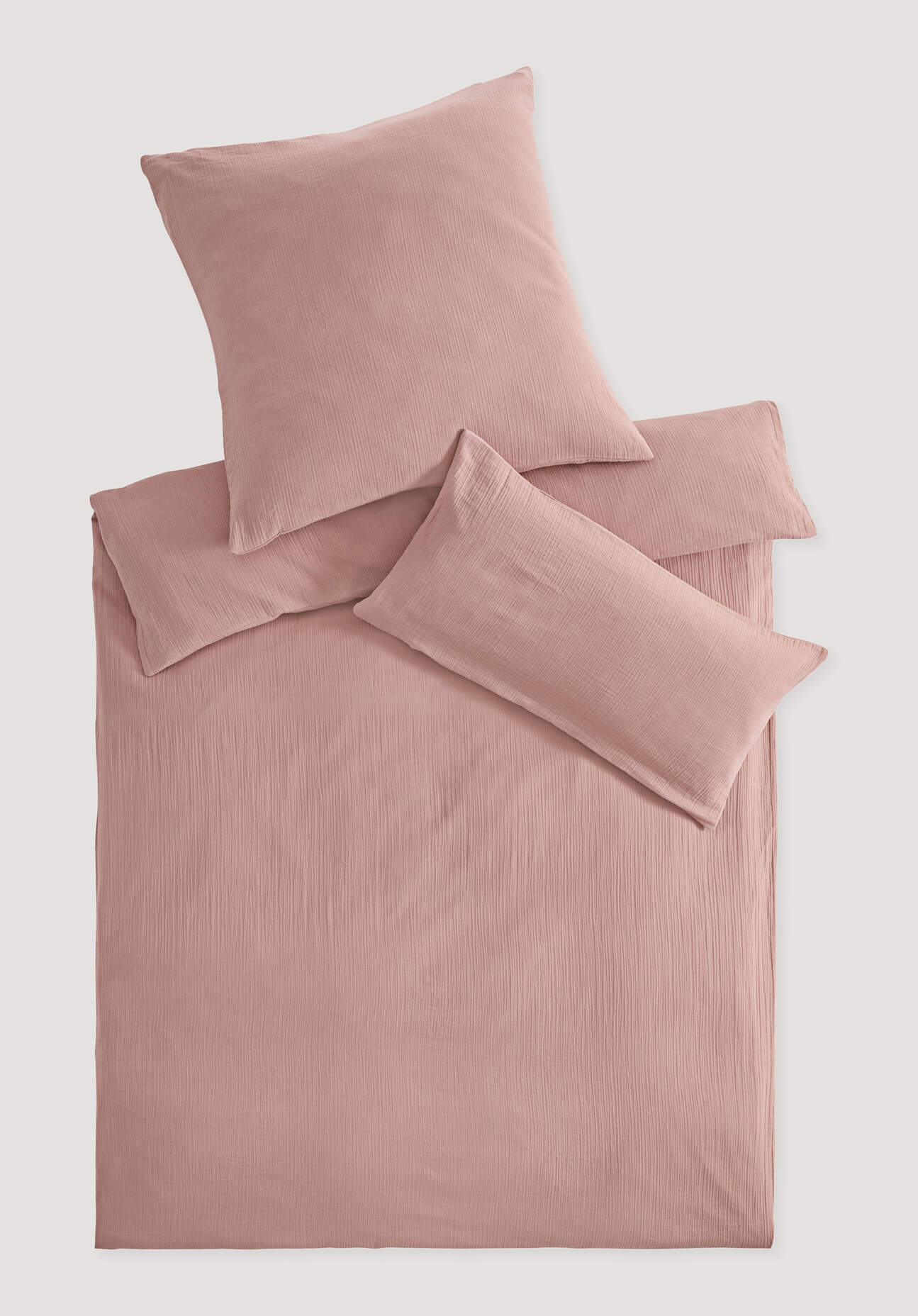 hessnatur Musselin Bettwäsche-Set aus Bio-Baumwolle - rosa - Größe 155x220 günstig online kaufen