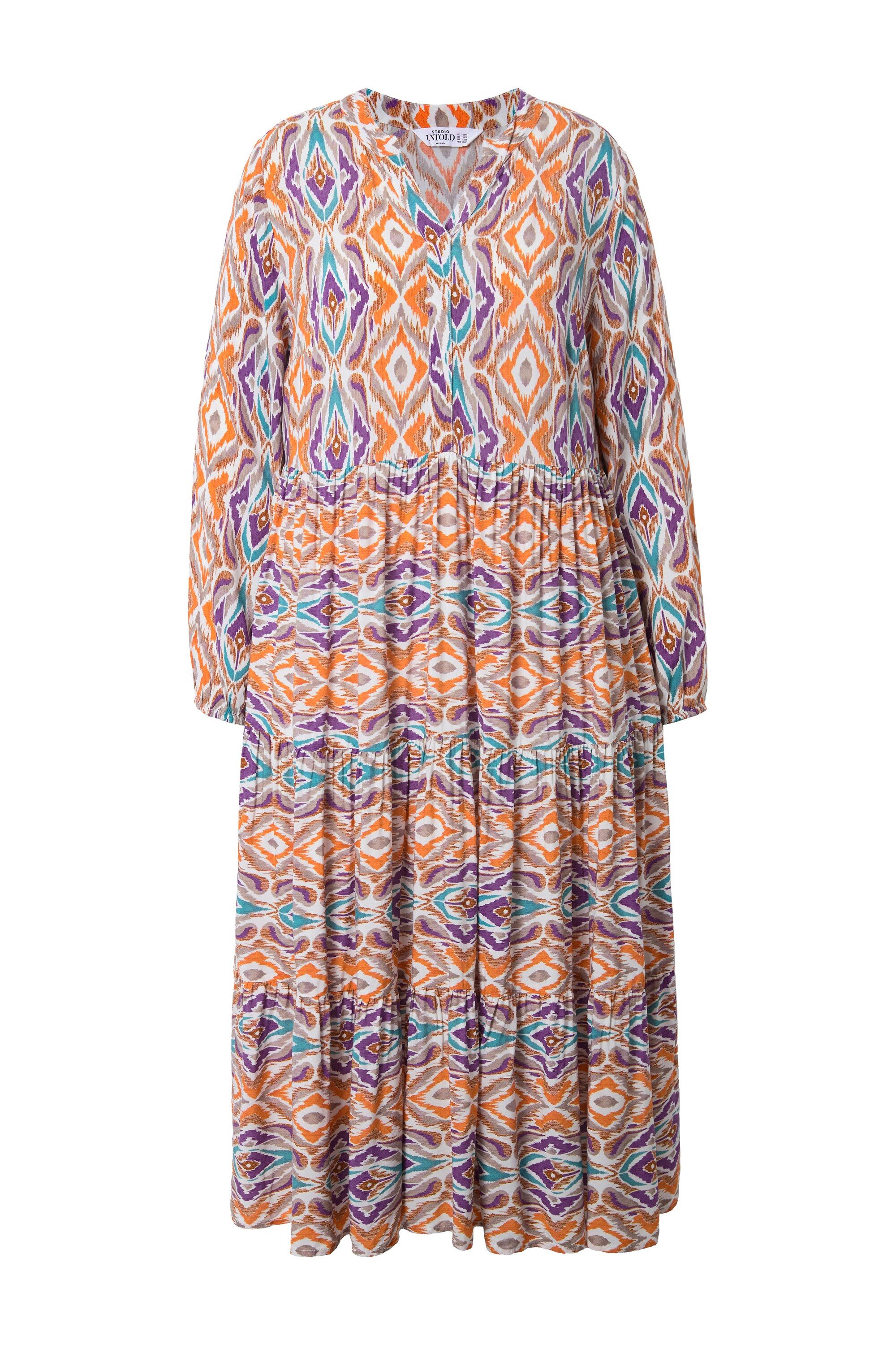 Studio Untold Maxikleid Maxikleid Alloverprint V-Ausschnitt günstig online kaufen